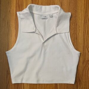 Sunday Best White Collared Tank Top